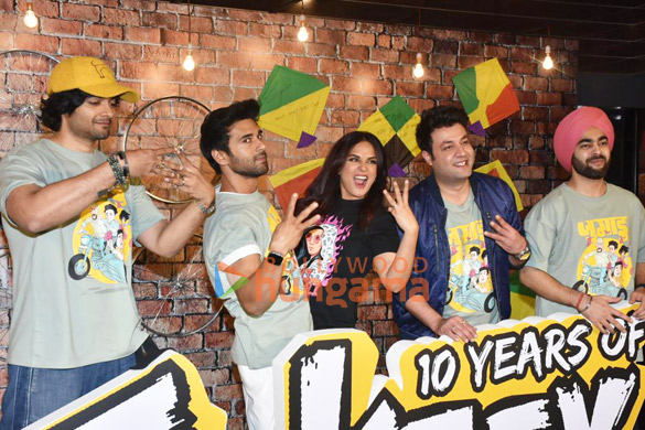 photos richa chadha ali fazal pulkit samrat varun sharma manjot singh and director mrigdeep singh lamba celebrate 10 years of fukrey 3