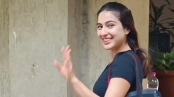 Sara Ali Khan cheerfully waves at paps as she leaves Saif Ali Khan’s house