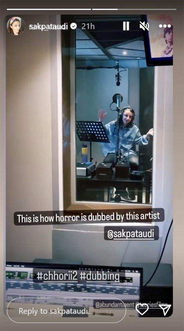 Soha Ali Khan gives fans a sneak peek into Chhorii 2 dubbing session