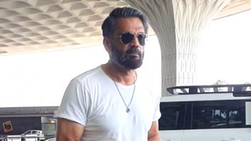 Suniel Shetty poses for paps in a casual outfit at the airport