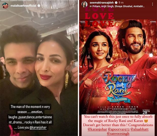 Abhishek Bachchan, Vicky Kaushal, Malaika Arora, and others review Rocky Aur Rani Kii Prem Kahaani; shower love on Karan Johar