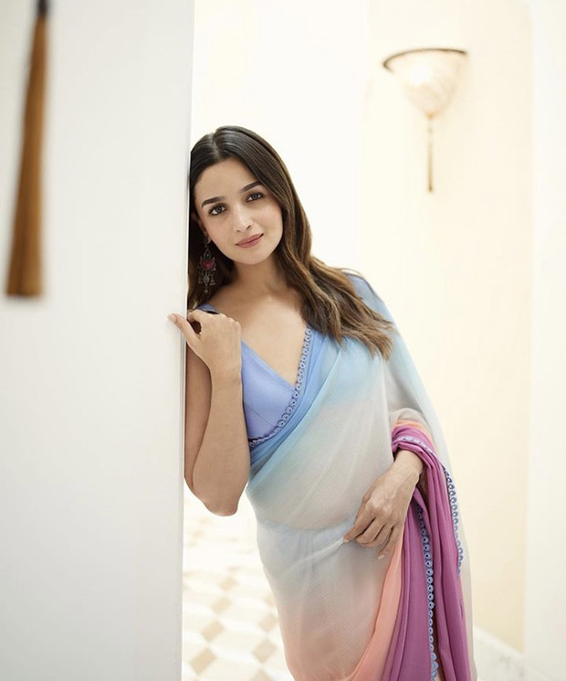 Alia Bhatt looks chic in every way possible in an ombre saree as she promotes Rocky aur Rani ki prem kahani in Delhi