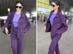Deepika Padukone nails airport fashion yet again in purple corduroy jacket and pants with a luxe Louis Vuitton handbag