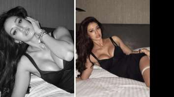 Disha Patani revolutionised all-black style in the most eye-catching way, with a black minidress and a garter strap by Calvin Klien