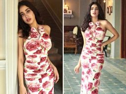 Janhvi Kapoor blossoms in a Rs. 85,299 Magda Butrym 3D floral midi dress for Bawaal promotions