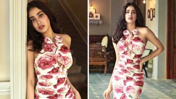 Janhvi Kapoor blossoms in a Rs. 85,299 Magda Butrym 3D floral midi dress for Bawaal promotions