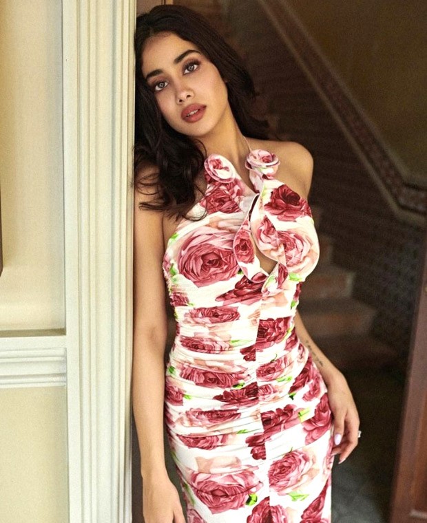 Janhvi Kapoor blossoms in a Rs. 85,299 Magda Butrym 3D floral midi dress for Bawaal promotions