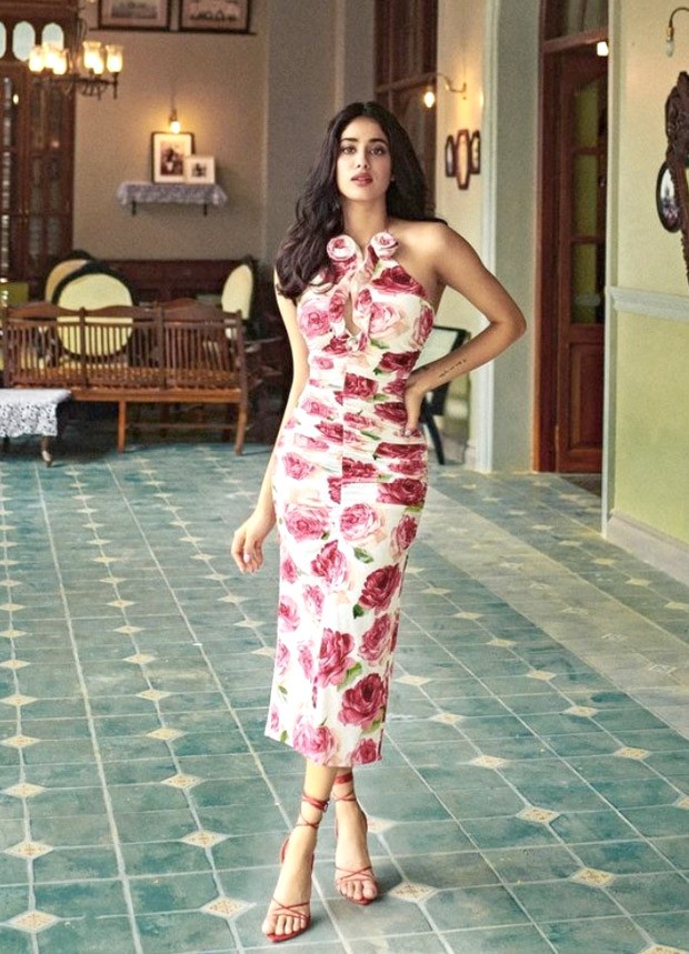 Janhvi Kapoor blossoms in a Rs. 85,299 Magda Butrym 3D floral midi dress for Bawaal promotions