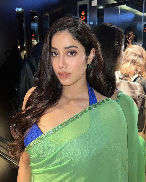 Janhvi Kapoor creates a Bawaal in Dubai wearing a green sheer saree as she unveils the trailer of her highly-anticipated film Bawaal
