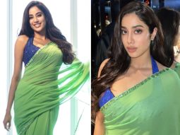 Janhvi Kapoor creates a Bawaal in Dubai wearing a green sheer saree as she unveils the trailer of her highly-anticipated film Bawaal