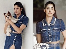 Janhvi Kapoor offers us a double dose of denim in a crop top and skirt priced at Rs. 55,911 while promoting Bawaal