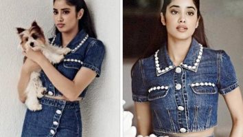 Janhvi Kapoor offers us a double dose of denim in a crop top and skirt priced at Rs. 55,911 while promoting Bawaal