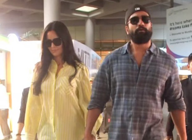 Vicky Kaushal and Katrina Kaif return from Maldives vacation; couple holds hand at airport