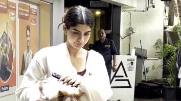 Khushi Kapoor gets clicked with her pet post gym sessions