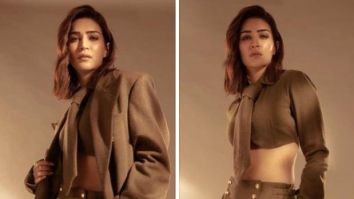 Kriti Sanon rocks the Khaki power suit, embarking on a new cinematic journey as a producer