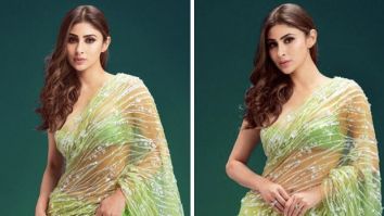 Mouni Roy proves that the saree never goes out of style with her embellished sheer pastel green saree