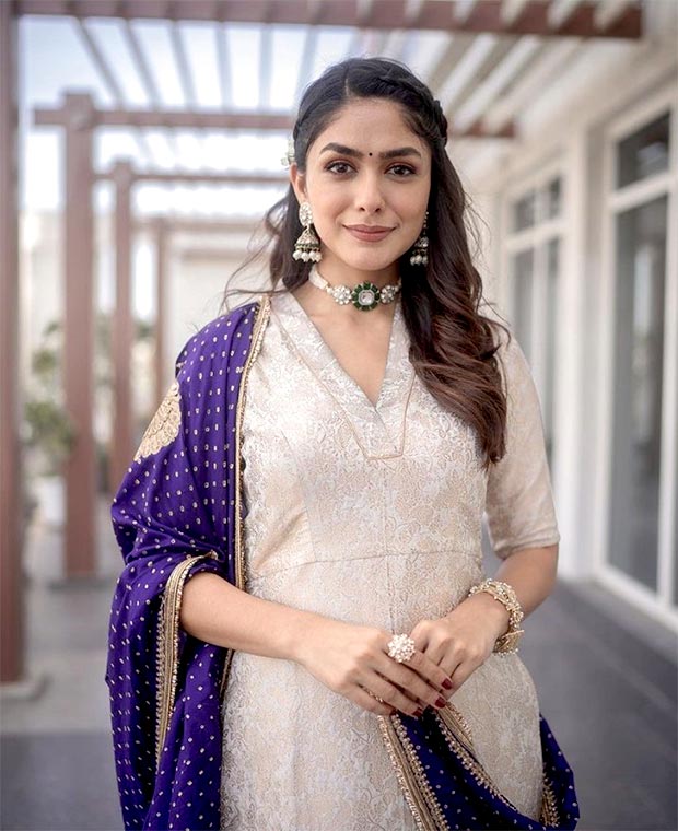 Mrunal Thakur in her gorgeous brocade sharara and gajra is making us stop and stare
