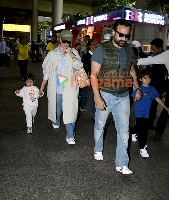 photos saif ali khan kareena kapoor khan hema malini and raj babbar snapped at the airport 1