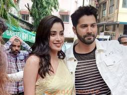 Photos: Varun Dhawan and Janhvi Kapoor snapped promoting Bawaal at National College