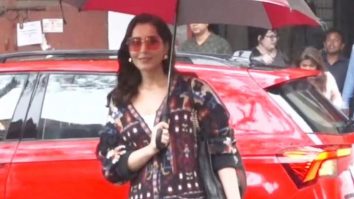 Raashii Khanna poses with an umbrella as she gets clicked in the city
