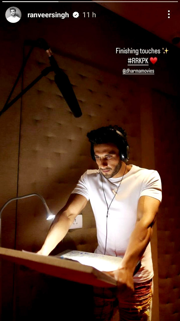 Ranveer Singh gives ‘finishing touches’ at dubbing studio for Rocky Aur Rani Kii Prem Kahaani 