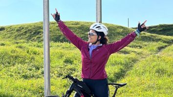 Saiyami Kher shoots a travel documentary in Italy’s terrain while riding a bicycle