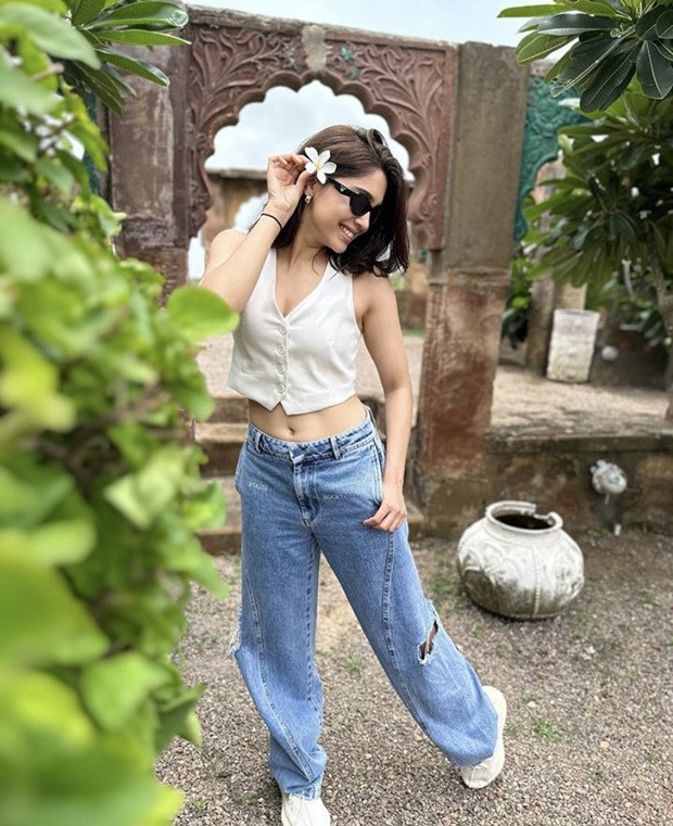 Sharvari Wagh’s white crop waistcoat and ripped denims is the perfect summer style staple