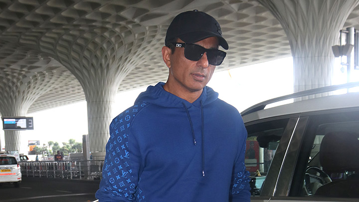 Sonu Sood's sports a blue Louis Vuitton hoodie at the airport - Bollywood  Hungama