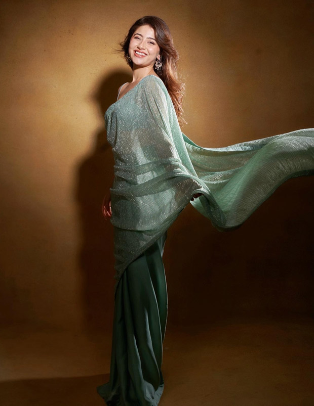 Aditi Bhatia brings the zing and bling in sea green saree at Aaliyah Kashyap's Engagement
