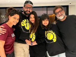 Aishwarya Rai Bachchan and Aaradhya Bachchan wear matching tees with Abhishek Bachchan as they promote Ghoomer