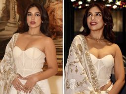 Bhumi Pednekar gives a modern twist to ethnic dressing with a white corset blouse and white embroidered saree worth Rs.2 Lakh