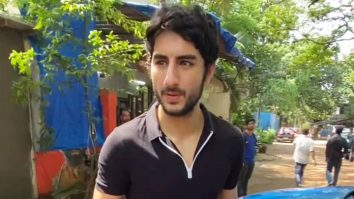 Ibrahim Ali Khan leaves in a swanky blue car after waving at paps