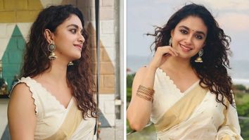 Keerthy Suresh is radiating Onam elegance in timeless Kasavu Saree
