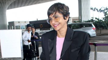 Mandira Bedi gets clicked at the airport as she greets paps