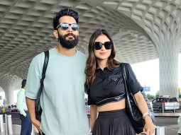 Mouni Roy donnes an all black airport look as she gets clicked with husband at the airport