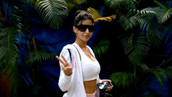 Nora Fatehi strikes a pose for paps as she gets clicked in the city