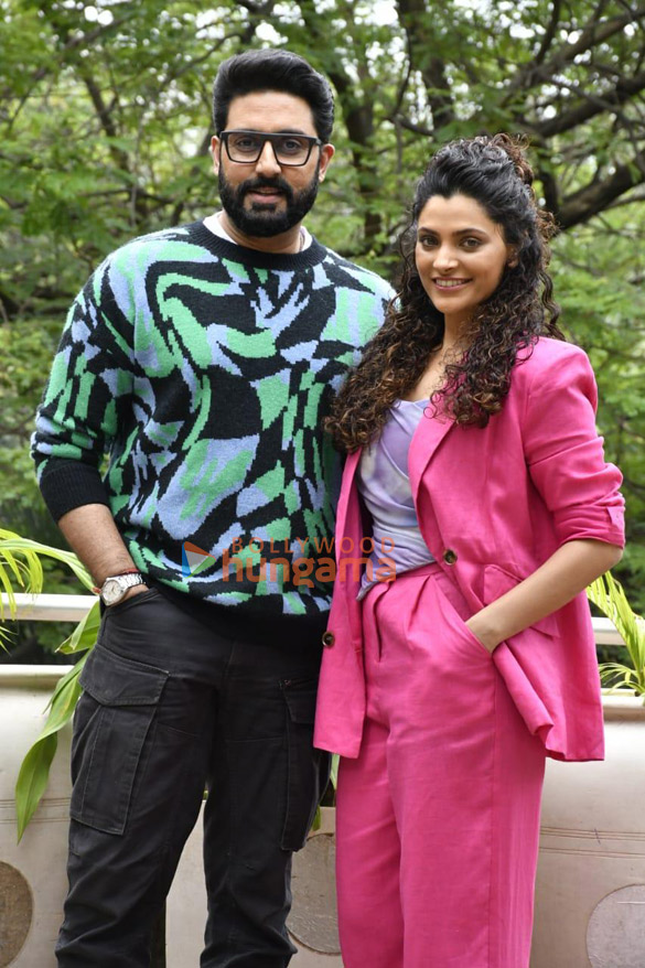 photos abhishek bachchan and saiyami kher snapped promoting their film ghoomer 6