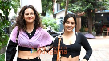 Photos: Neha Sharma and Aisha Sharma snapped outside the gym in Bandra