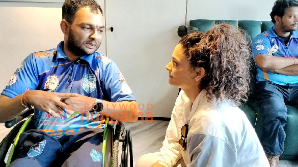 photos saiyami kher snapped at a special screening of ghoomer for disabled paraplegic cricketers of the dcci an arm of bcci 2