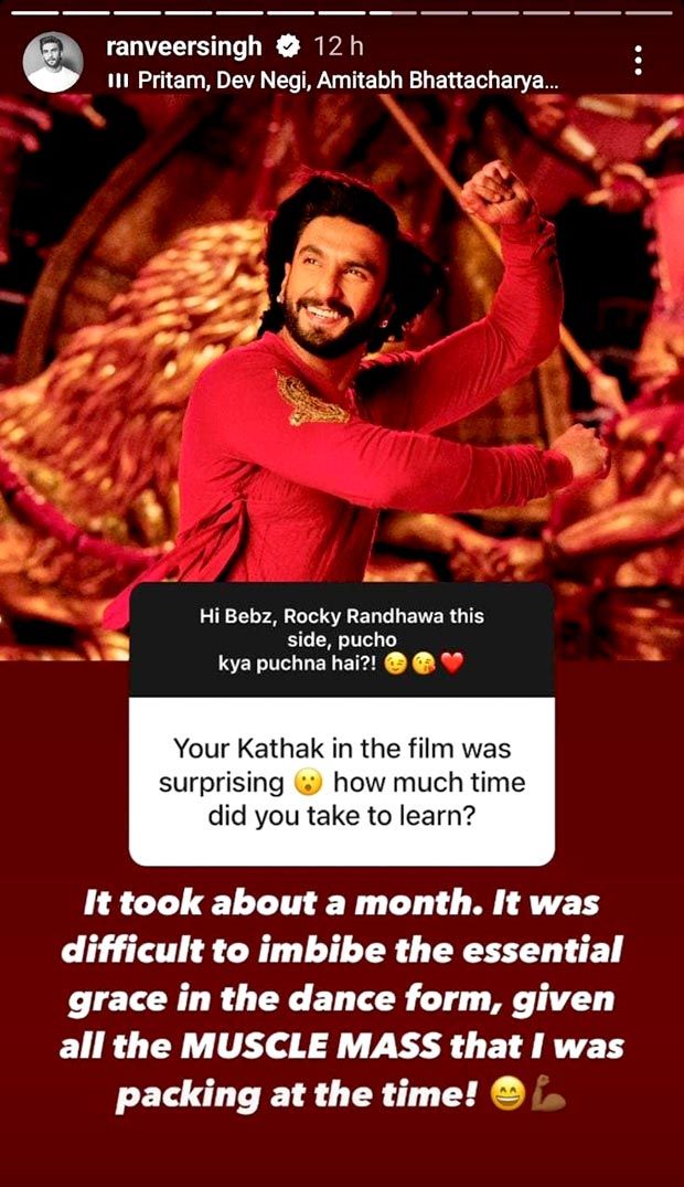 Ranveer Singh learnt nuances of Kathak in a month; says it’s difficult to imbibe the grace as he was packing in ‘muscle mass’ for Rocky Aur Rani Kii Prem Kahaani 