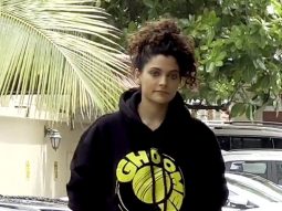 Saiyami Kher flaunts the Ghoomer hoodie as she poses for paps