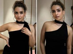 Sanya Malhotra’s black satin dress with scarf neck is all the inspiration we need for stylish dinner dates