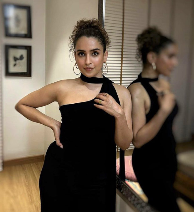 Sanya Malhotra’s black satin dress with scarf neck is all the inspiration we need for stylish dinner dates