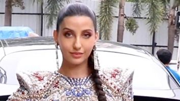Nora Fatehi flaunts her perfect curves as she poses in a diamond embellished outfit