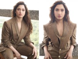 Tamannaah Bhatia is making chic power moves in brown pantsuit for Aakhri Sach promotions