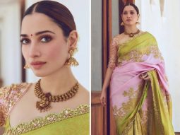 Tamannaah Bhatia’s pink and green Neeta Lulla saree is perfect for the upcoming wedding season