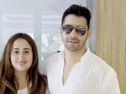 Varun Dhawan & Natasha Dalal pose together for paps as they get clicked