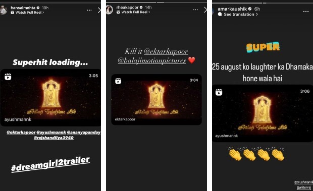 The much-awaited trailer of Ayushmann Khurrana and Ananya Panday starrer Dream Girl 2 has been unveiled, and the enchanting persona of Pooja has already captivated audiences nationwide. Brimming with affection, boundless laughter, and delightful quirkiness, the trailer has garnered adoration from not only the masses but also from celebrated figures in the entertainment world. Following the phenomenal success of Dream Girl, the excitement for its sequel has reached a crescendo, and after witnessing the joyous trailer, everyone eagerly awaits its theatrical release. Renowned artists and industry stalwarts, including Gajraj Rao, Suparn Verma, Aparshakti Khurana, Huma Qureshi, Bhumi Pednekar, Bhavna Pandey, Karan Boolani, Rhea Kapoor, Manushi Chhillar, Aanand L Rai and Hansal Mehta, have expressed their anticipation and extended their wholehearted support to the team. The trailer promises a laughter-packed extravaganza when it graces the silver screen. Featuring an ensemble cast that boasts the talents of Ayushmann Khurrana, Ananya Panday, Paresh Rawal, Annu Kapoor, Rajpal Yadav, Vijay Raaz, Asrani, Abhishek Banerjee, Manjot Singh, Manoj Joshi, and Seema Pahwa, Dream Girl 2 is poised to redefine comedy in cinema. Directed by Raaj Shaandilyaa, the film is all set to be a riot of laughter. With Ektaa R. Kapoor and Shobha Kapoor at the helm of this project, Dream Girl 2 guarantees an absolute blast! So mark your calendars for August 25, 2023, when laughter and love will collide on the grand stage of the silver screen!