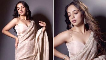 Ahsaas Channa amps up the glamour in blush pink sequin saree