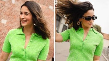 Alia Bhatt’s choice of a neon green top at Gucci’s SS24 show effortlessly embodies the essence of casual chic